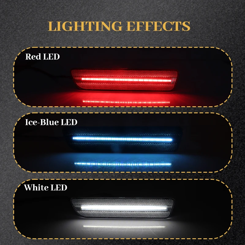 2pcs White LED Rear Bumper Reflector Side Marker Light For Ford Mustang 2005-2009 Fender Flare Lamps 4R3Z-15A201-BA