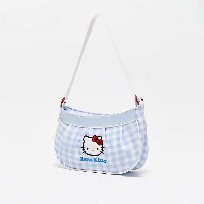 

Sanrio Hello Kitty Nautical Sailor Plaid Crossbody Bag for Women Girls Canvas Shoulder Purse Handbag