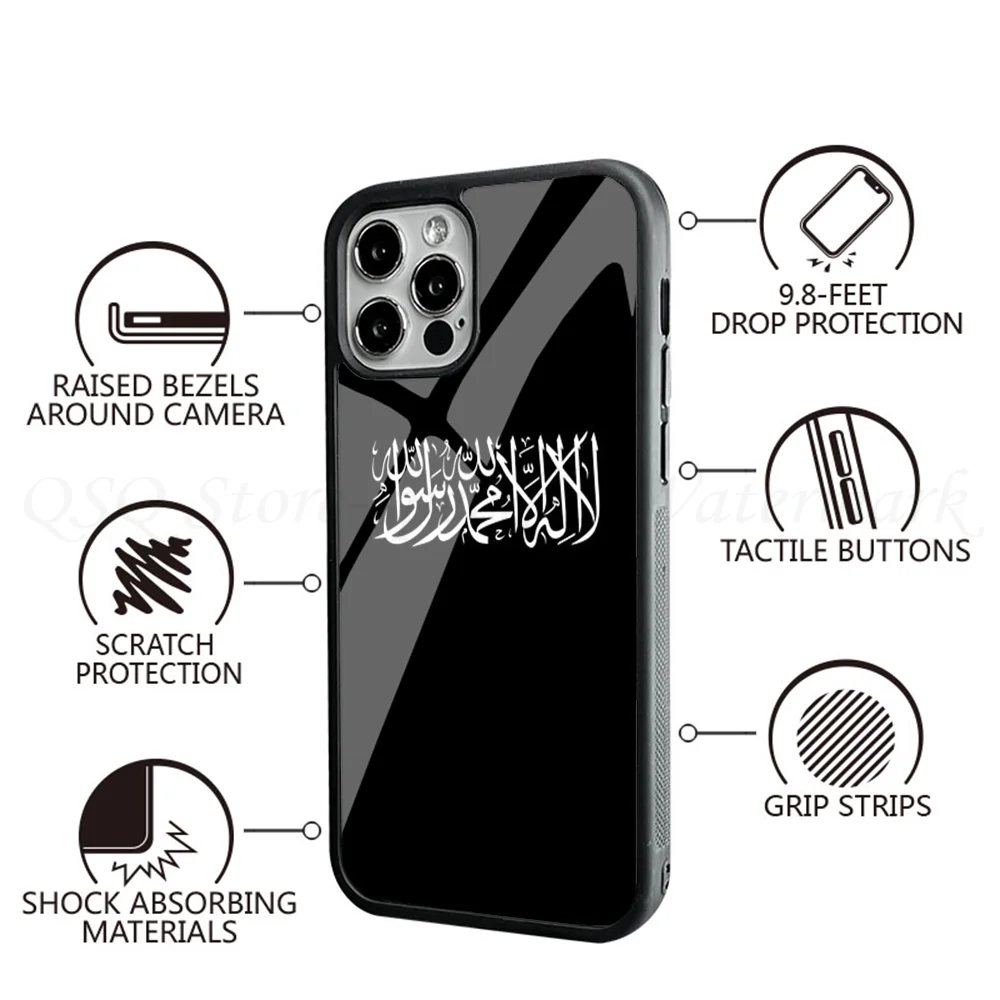 1pc Arabic Shahada Shirt Fasting Ramadan Muslim Tee Gif Phone Case Strong Magnetic For IPhone 15 14 13 Pro Max 11 12 Mini