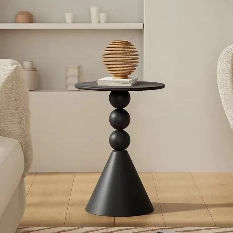 

Cream Sandy Hair Edge Bedroom Round Table Small Coffee Table Minimalist Bedside Table American Style Living Room Furniture