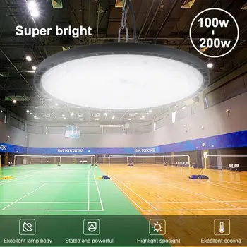 नवीनतम 100/150/200W 220V हाई बे लाइट्स UFO LED वार्म/व्हाइट लाइट्स वेयरहाउस गैराज लाइट्स सुपर ब्राइट इंडस्ट्रियल लाइटिंग हॉट 10 best sales एलईडी औद्योगिक - №7