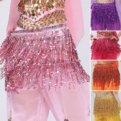 Belly Dancer Skirt Shining Mini Skirt Short Belly Dance Fringed Shiny Sequin Tassels Belly Dancer Skirt for Stage Show