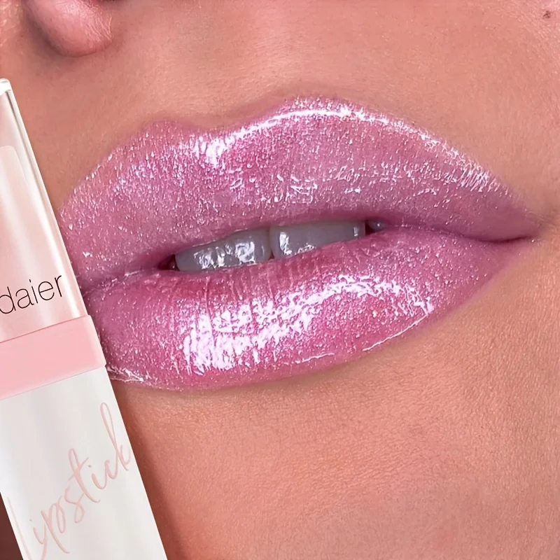 Batom perolado brilhante, maquiagem labial hidratante à prova d'água de longa duração, cor labial brilhante sexy e sem desbotamento