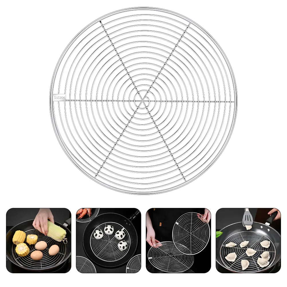 Stainless Steel Wok Heat-Resistant Steaming Household Egg Steamer Stand For Fish Vegetables Camping Accessory Kitchen