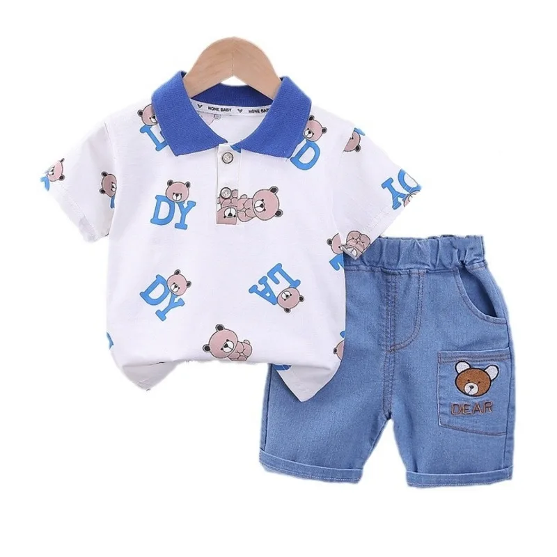 New Summer Baby Clothes Suit Children Boys Fashion Cartoon T-Shirt Shorts 2Pcs/Set Infant Toddler Casual Costume Kids Tracksuits