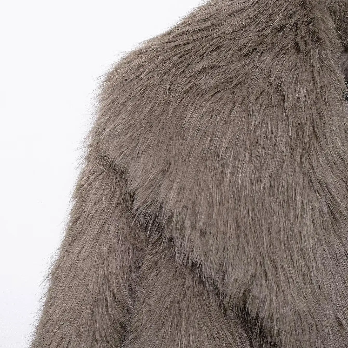 معطف KASLEAD الجديد للسيدات بتأثير الشعر من الفرو الاصطناعي معطف صوفي طويل Sve بياقة مقلوبة وزر إغلاق للخريف...