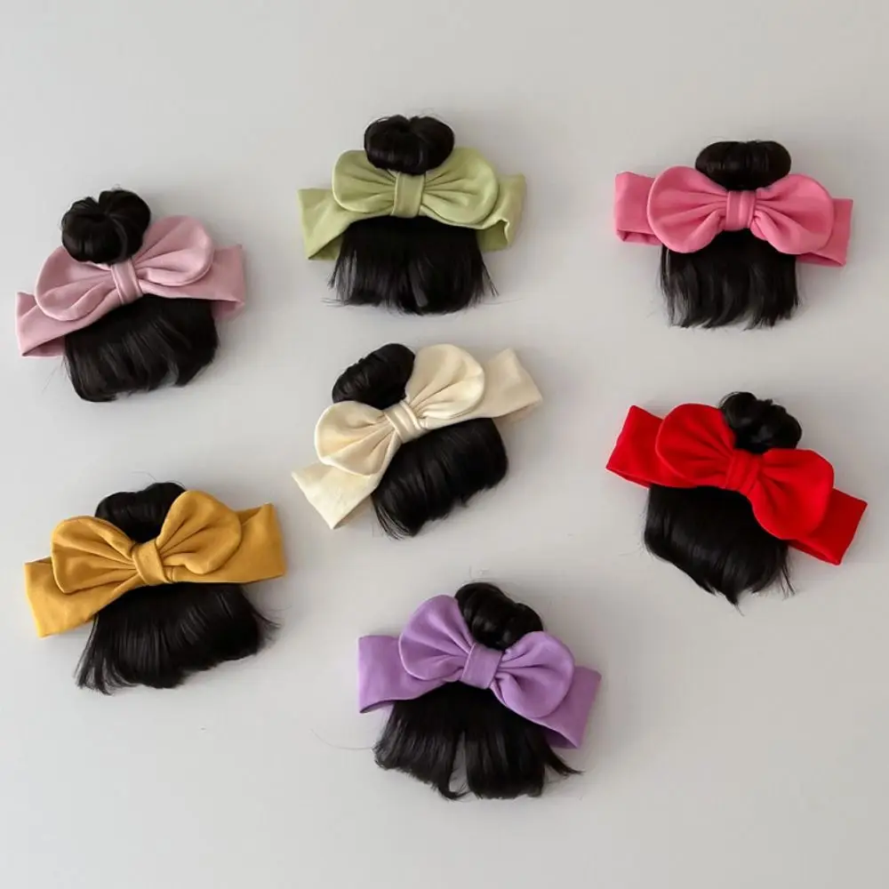 

Fashion Bowknot Baby Hair Bands Wig Cute Cotton Newborn Wig Headband Fluffy Breathable Bangs Chignons Headband Toddler