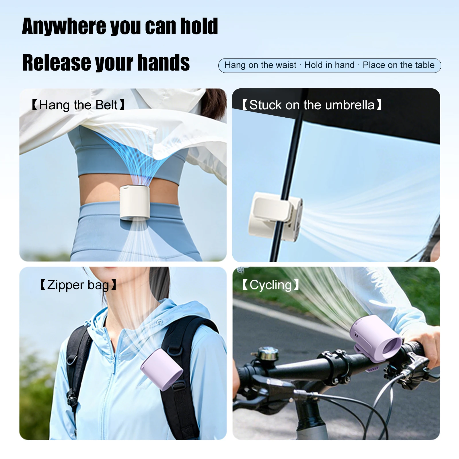USB-Auto-Klemmventilator mit LED-Anzeige, drehbarer 360°-Lüfter für das Auto ° 199-fach drehbar, Geschwindigkeit einstellbar für Kleinkinder – Detail 7