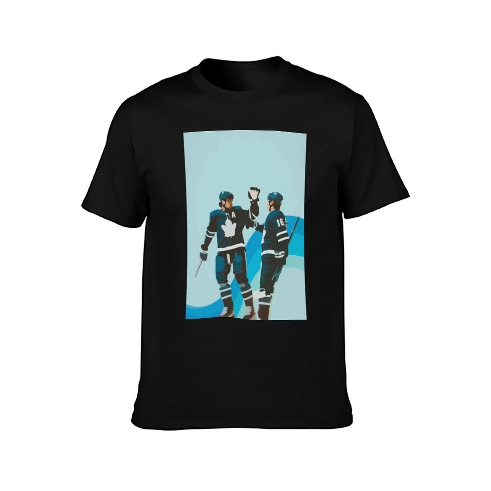 Auston Matthews and Mitch Marner painting T-Shirt, Summer Casual Cotton Tee, Oversized Streetwear Tops, Vintage Graphic Print