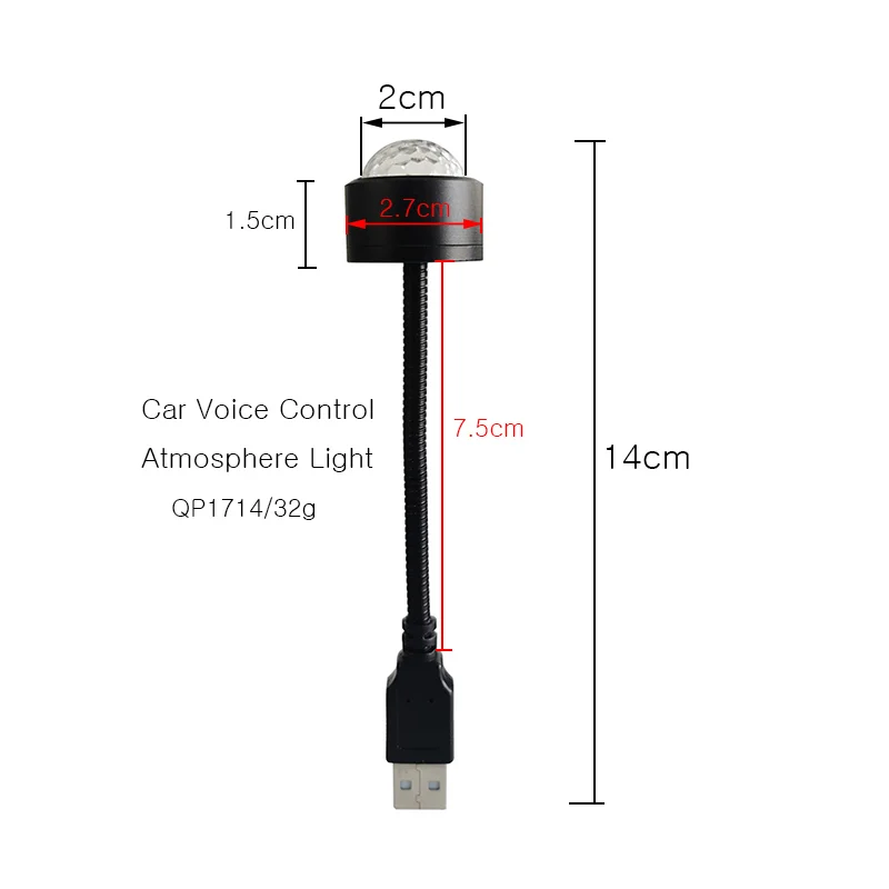 Usb Rgb Led Sfeer Lamp Auto Voice Control Sfeer Licht Auto Verlichting Auto Decoratie Sfeer Verlichting Voor 'S Nachts Rijden