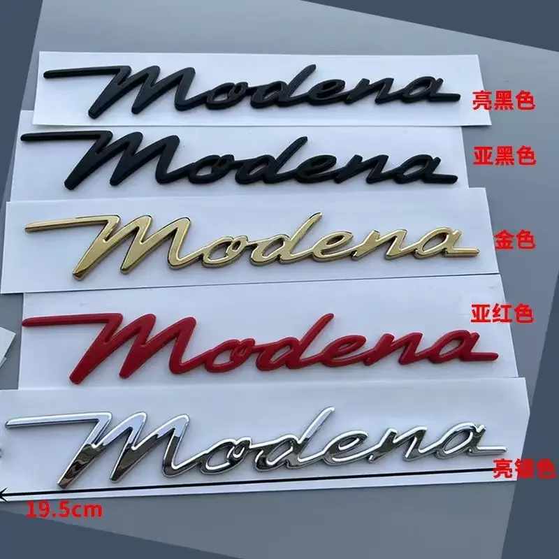 3D ABS Car Rear Trunk Emblem Side Stickers Letter Badge Decal for Maserati Modena Logo Auto Styling Modification Accessories