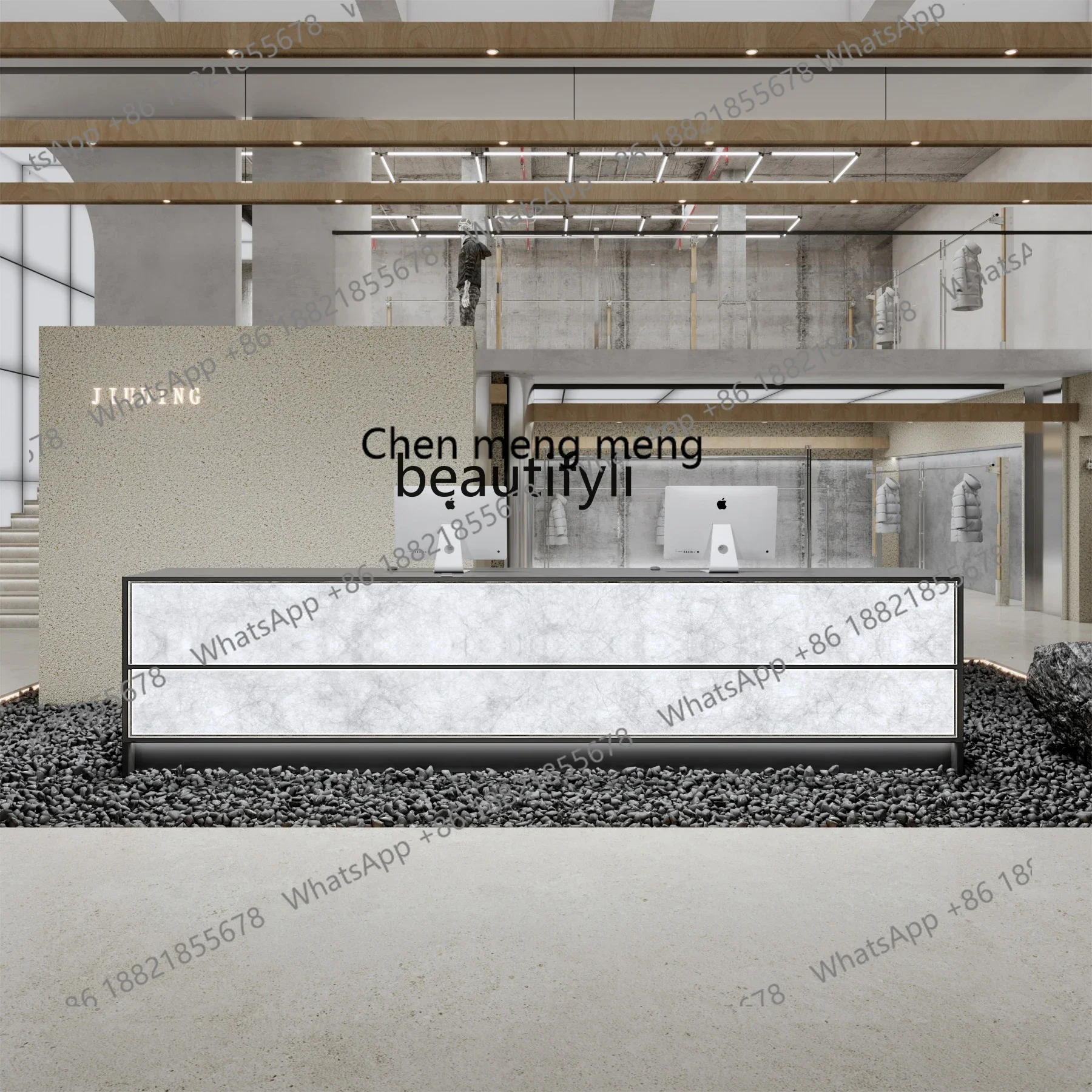 A182 C Stainless steel ice crack clothing store checkout page modern milk tea shop water bar shop hotel company front desk