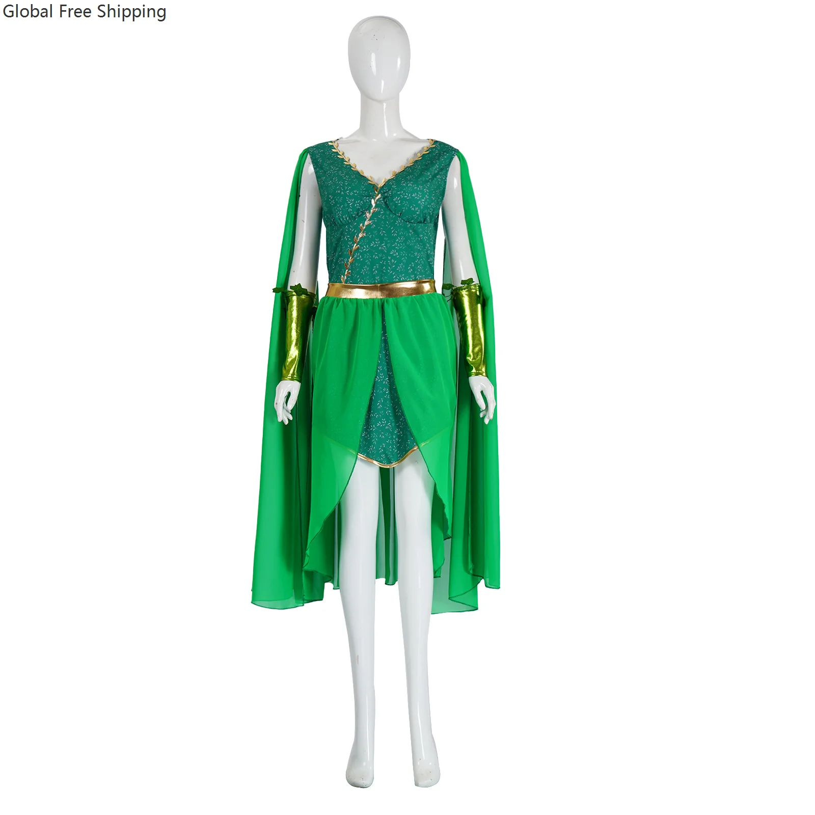 

Witch Girl Halloween Party Set Women's Cosplay Vine Clothes Adult Masquerade Green Dress Set Fairy Skirt Stage Costume 2025