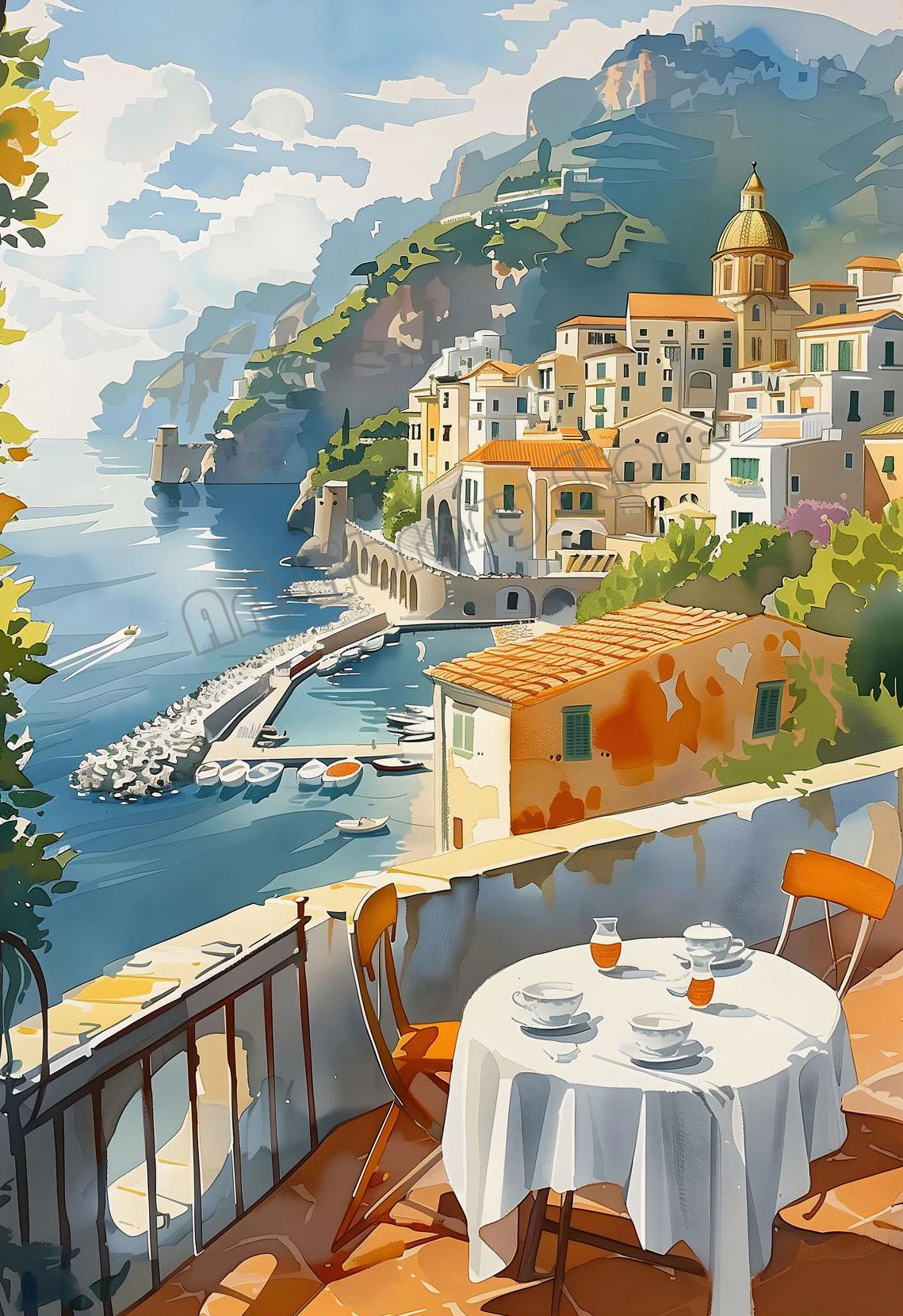 Retro Europa Reise Städte Paris Edinburgh Amalfi-Küste Landschaft Poster Leinwanddruck Wandkunst Bilder Heim Hotel Dekoration