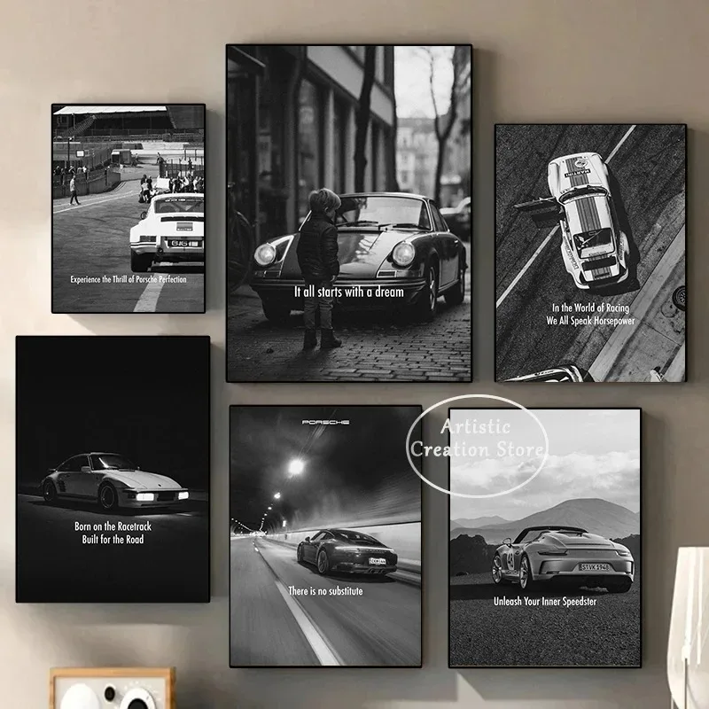 ملصق تحفيزي للسباقات ، كل شيء يبدأ بحلم صورة ملهمة تقدم مطبوعات ، لوحة قماشية ، ديكور مكتب وغرفة معيشة