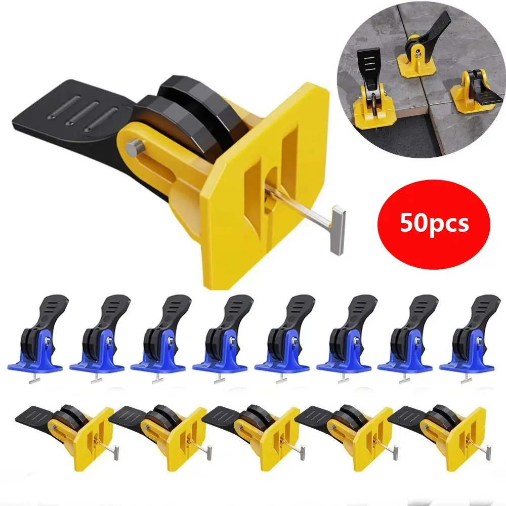 

50Pcs Reusable Tile Leveling System Press Type Quick Disassembly Floor Leveling Tools Replaceable Needle Pin Portable