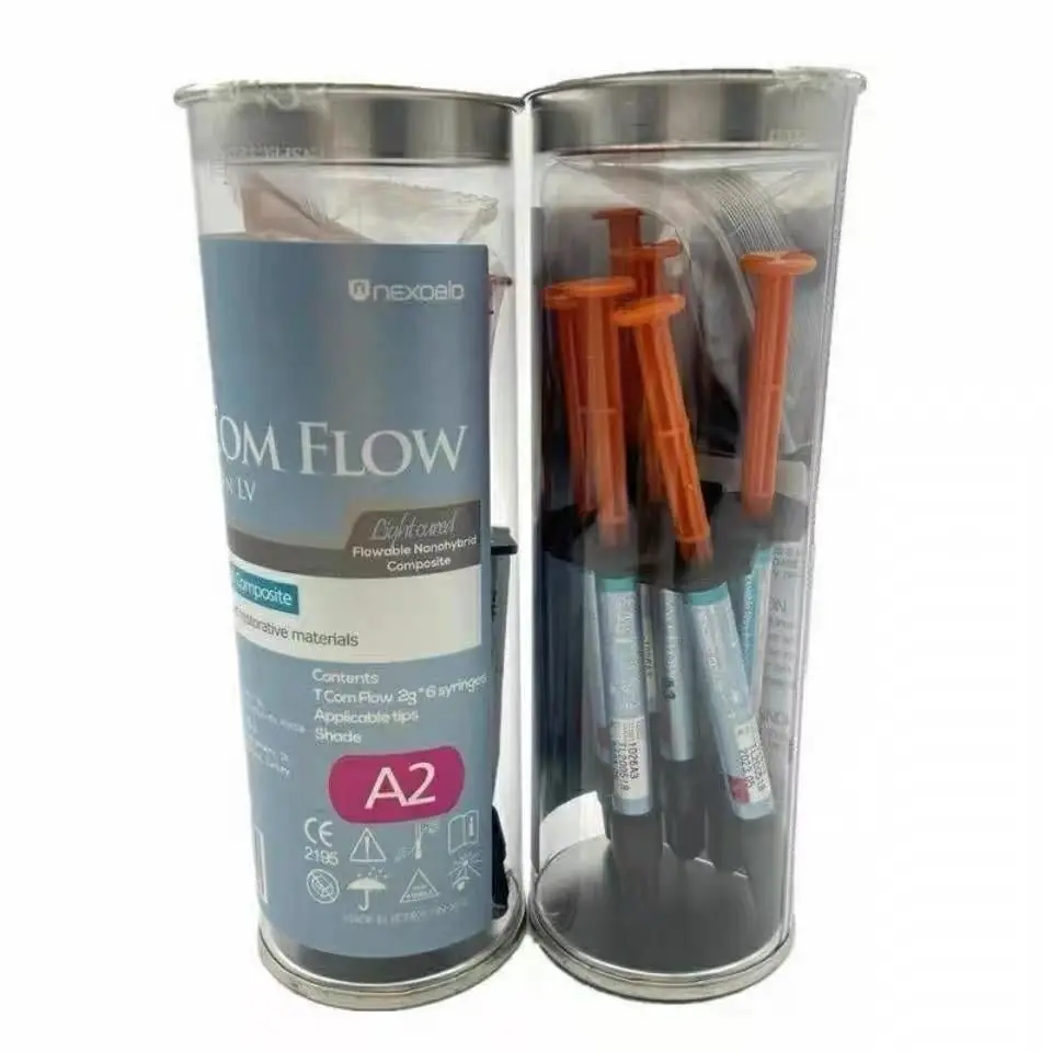 6PCS Dental DentistryNexobio Resina Flow Dental Fluid Composite Resin Filling Material A1 A2 A3 Korean Dental Resin Material
