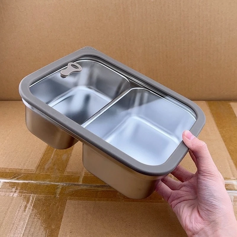 New 316L Stainless Steel Lunch Box, Sealed Divided Food Container, Microwave Safe Bento Box