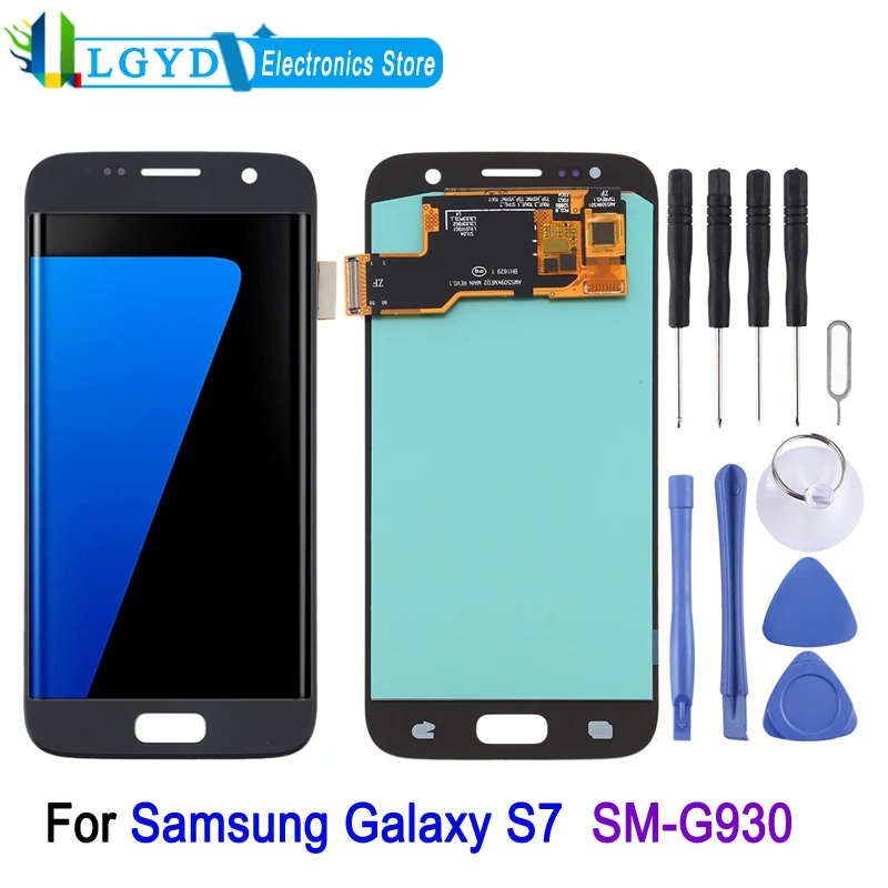 

OLED ЖК-экран для Samsung Galaxy S7 (2016) SM-G930 телефон, ЖК-дисплей, сенсорный экран, дигитайзер, ремонт, замена, запасная часть