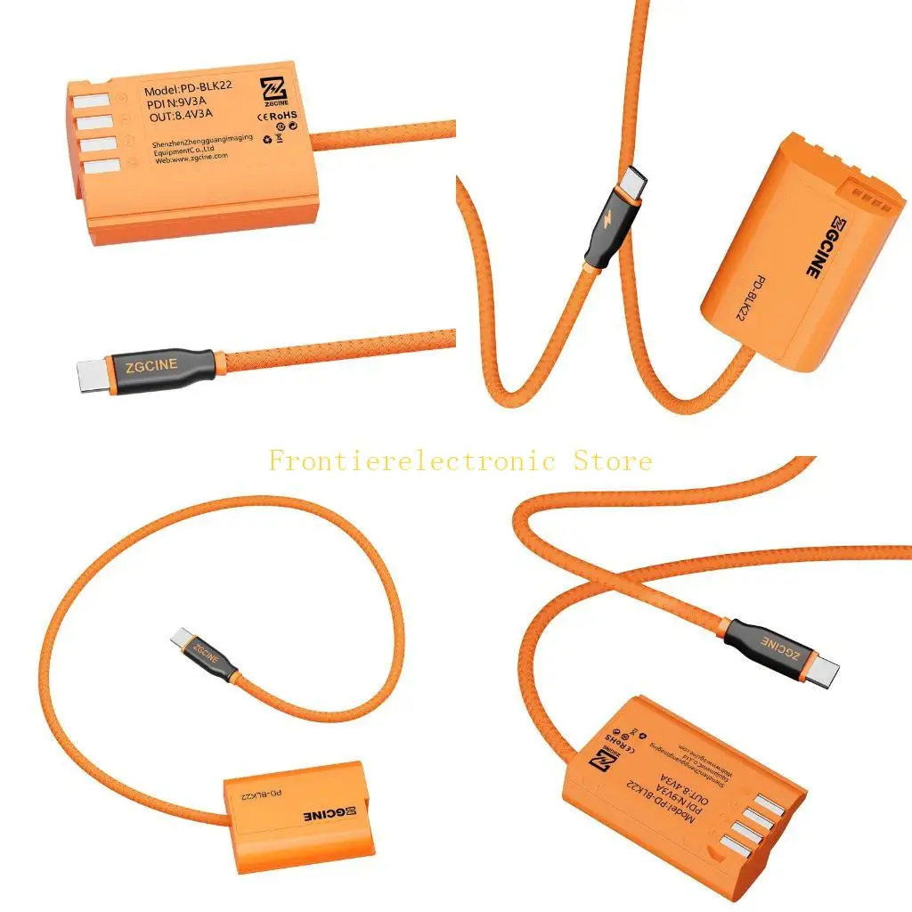 

G8DB 8,4 В 3A USB C к DMW BLK22 Кабель-адаптер для батареи-пустышки для камеры S5II GH6 GH5II со шнуром 60 см