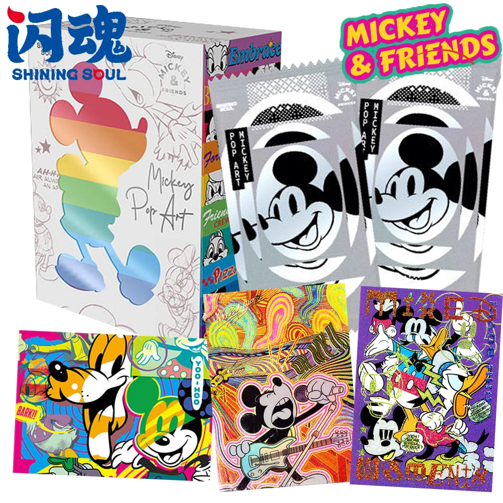 

Shining Soul Original Mickey and Friends Colorful Art Collection Cards Cartoon Animated Characters Classic Trendy Cards Fun Gift