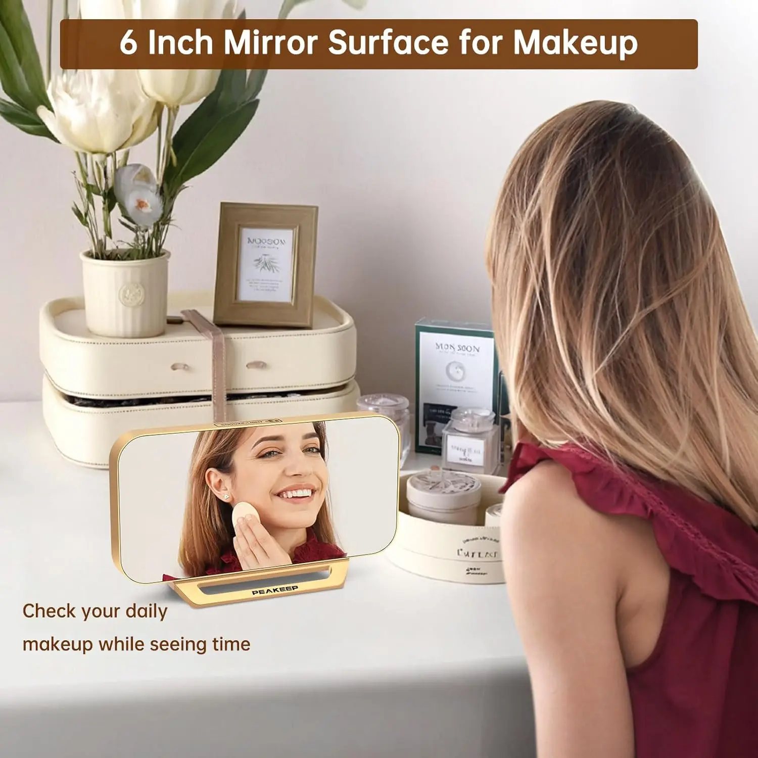 Slim Mirror Digital Alarm Clock 3