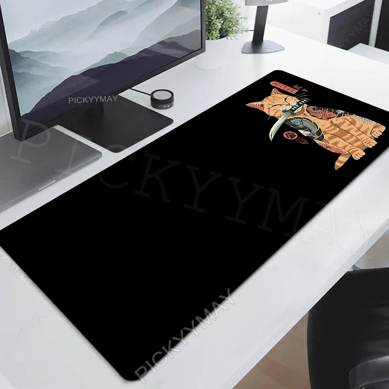 كبير الألعاب ماوس الوسادة السوداء ماوس الوسادة ألعاب الكمبيوتر ماوس الوسادة القط ماوس حصيرة 90x40 سنتيمتر منصات مكتب للكمبيوتر لوحة المفاتيح الحصير الجدول البساط #1