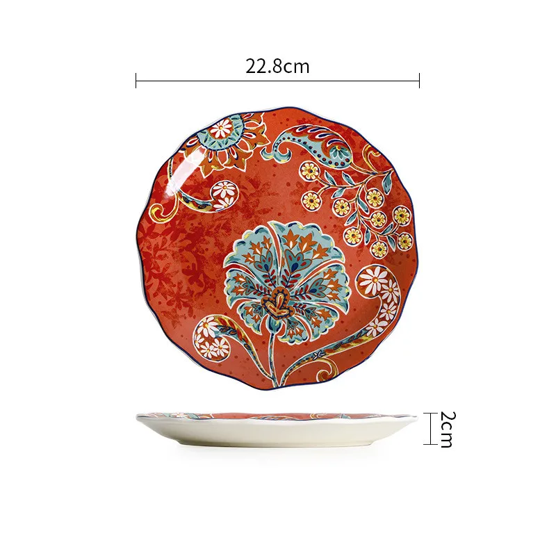 Exquise Keramische Borden Rond Steak Diner Pastabord Onderglazuur Color Serviesgoed Keukenaccessoires Thuissaladeplaat