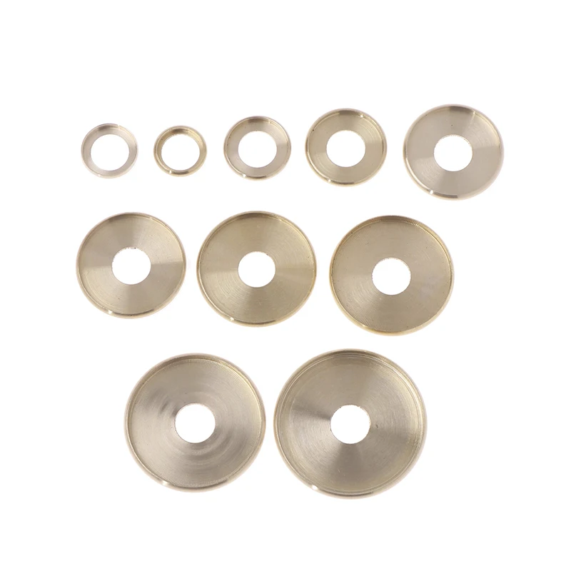 5 PC Brass Folded Round Cap Glass Ceramic Mouth Cap Hollow Tube Sealing Round Sheet Lighting Accessories DIY Lampshade Cover