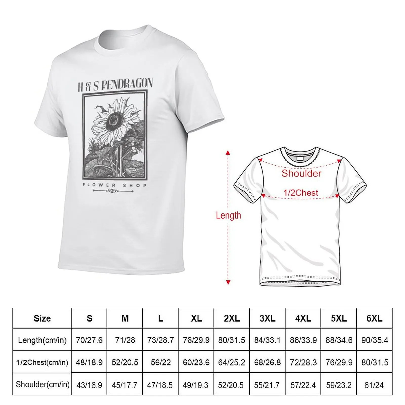 H&S Pendragon Flower Shop T-Shirt anime t shirts for man t shirts for man cotton soft T-Shirt