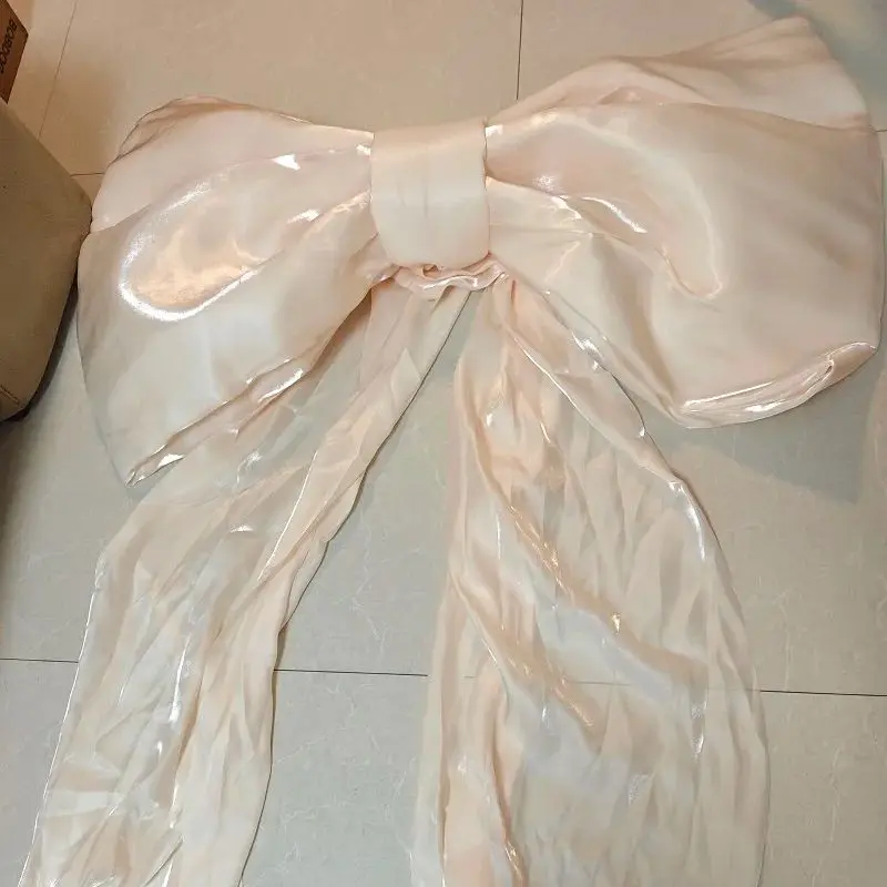 Giant Champagne Velvet Bow Decor Perfect for Wedding, Birthday Party, Stage Setup, Event Background, DIY Ribbon Wall Décor for C