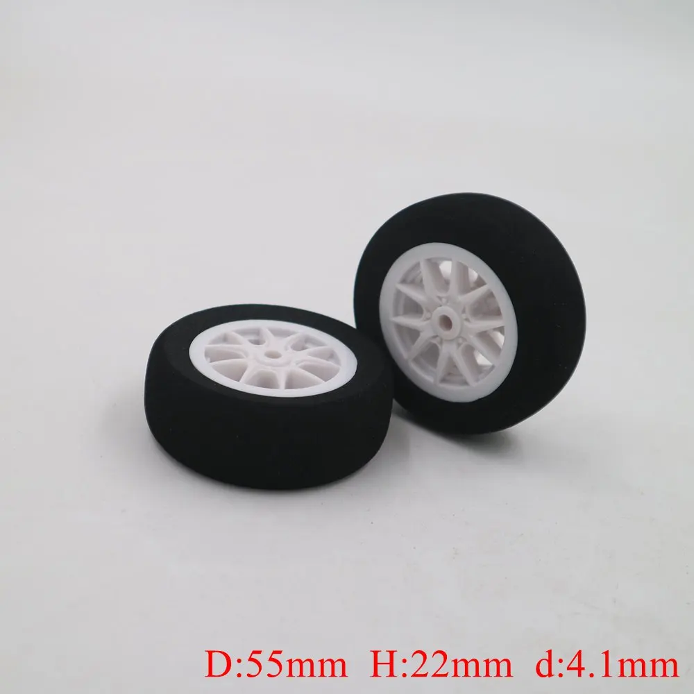 

New Arrival! 2pcs New Style Hub Sponge Wheel D55mm for 70E RC Electric Airplane
