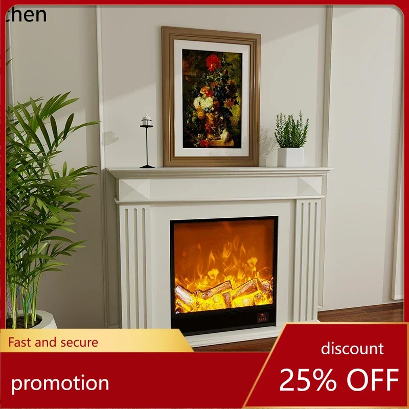 

HT fireplace decorative cabinet simulation fire retro home living room porch cabinet heating TV cabinet solid wood ultra-thin