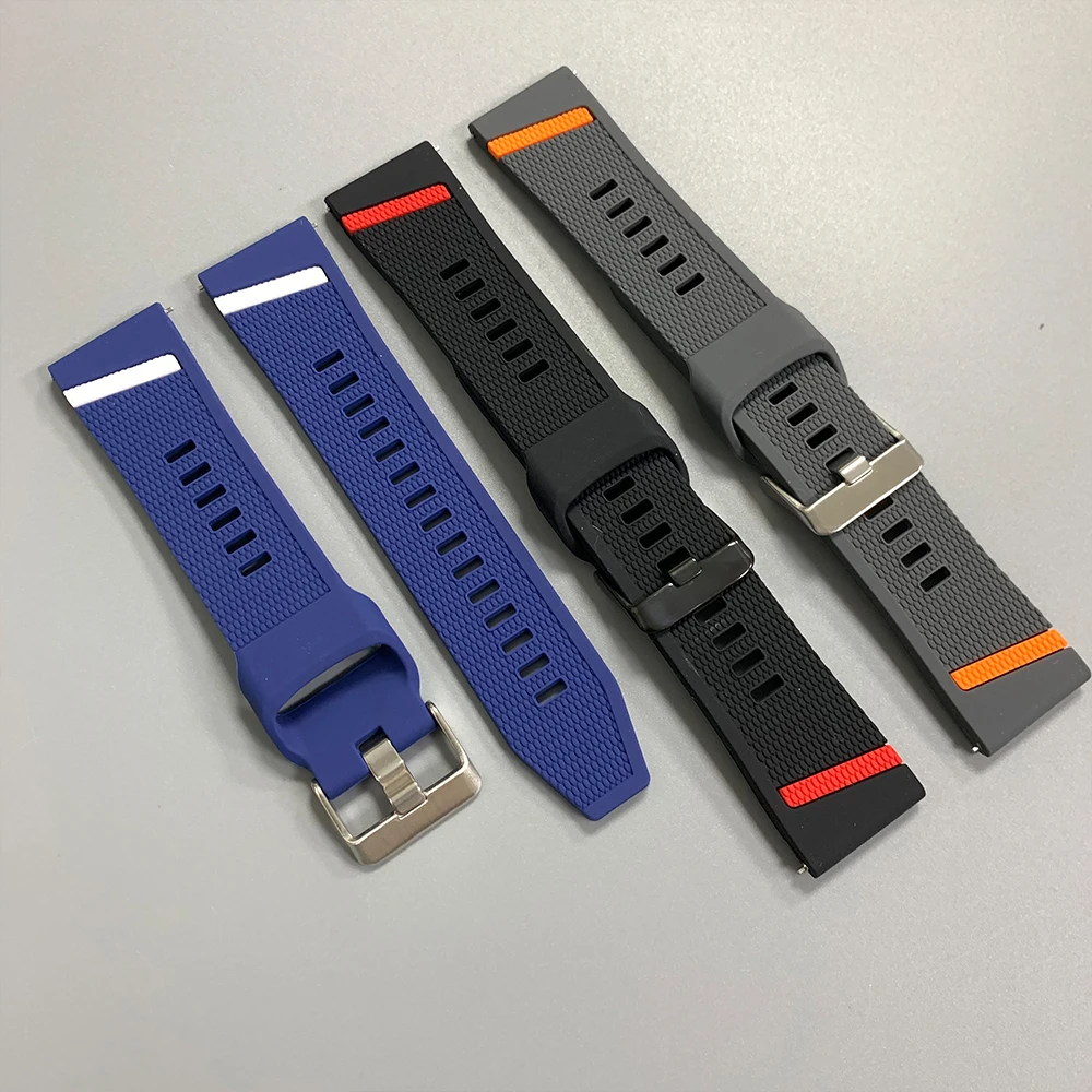 22mm Sport Silicone Strap For AMAZFIT BIP Max 6 5/BALANCE 2 3/GTR 2 3 4/Active Max 48mm Replace Band For HUAWEI WATCH 6 Pro 46mm