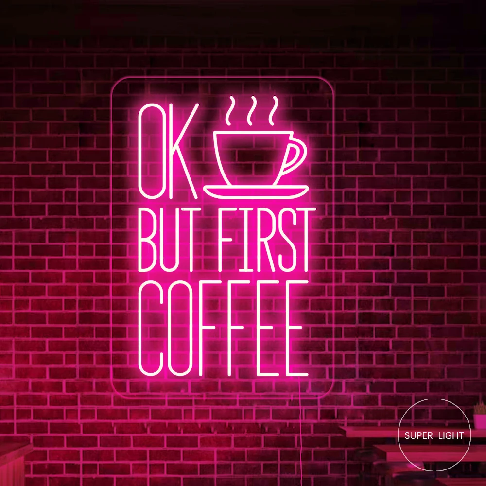 

OK But First Coffee Neon Sign,Coffee Time Neon Sign, cafe neon sign, coffee led sign, neon sign cafe, coffee shop neon, cafe