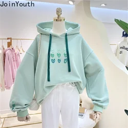 Joinyouth Winter Clothes Women Hooded Thicked Sweatshirt Loose Casual Oversized Tops Mujer Chic Embroidery Korean Hoodies 99647