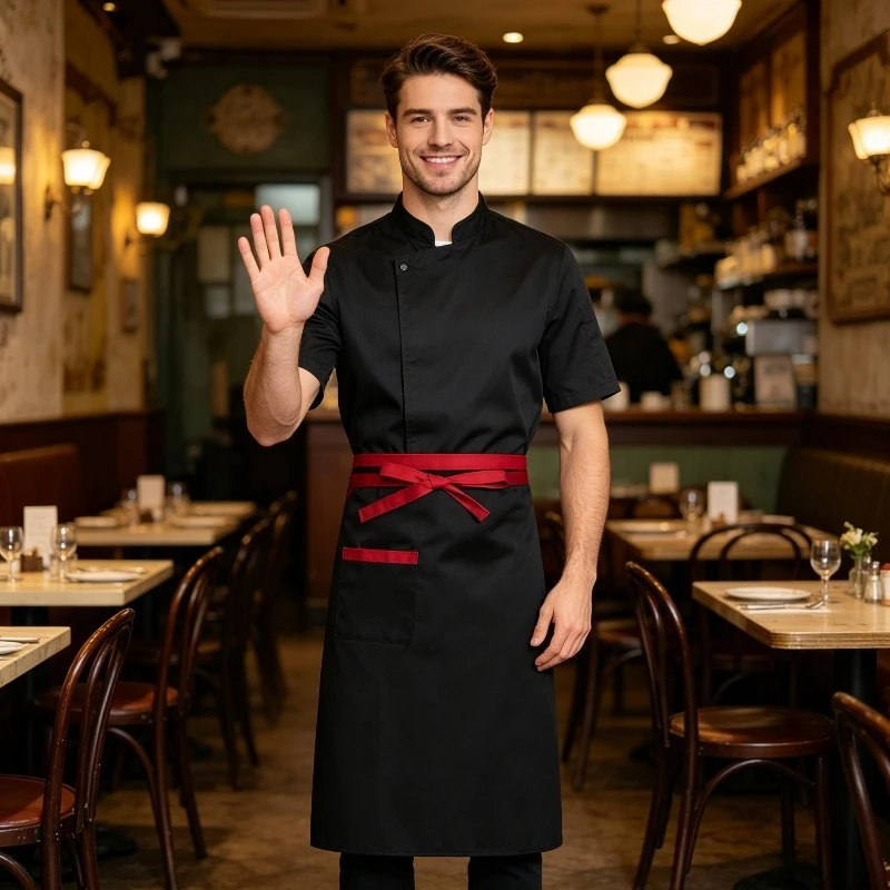 Unisex Chef Half Body Apron Hotel Coffee Western Restaurant Waterproof, Oil Resistant, Stainproof, Wear Resistant Workwear