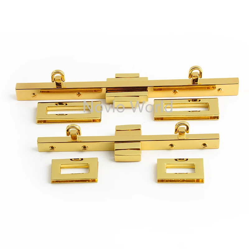 2-5-10Sets K Gold 21.8/16.8CM Durable Metal Double Twist Locks For Women Bag Handbag Carrying Handle Clasp Turn Lock Accessories