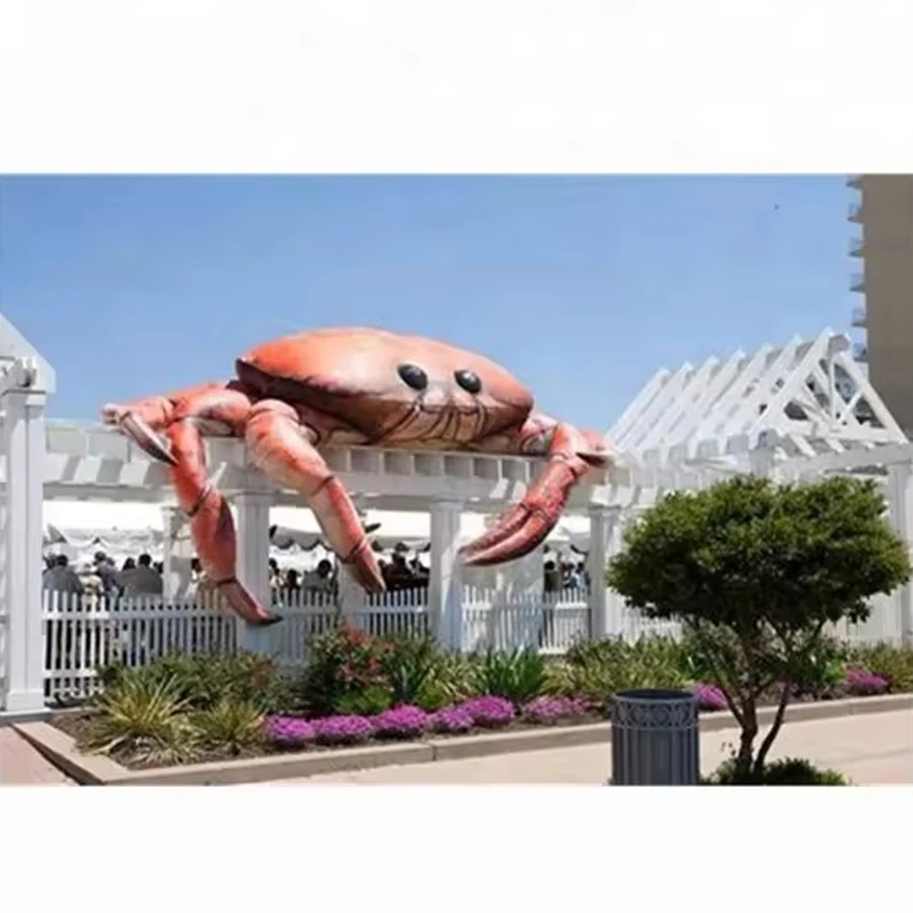 Lifelike Giant Inflatable Crab Blow Up Seafood For Advertisement Restaurant Roof Decoration