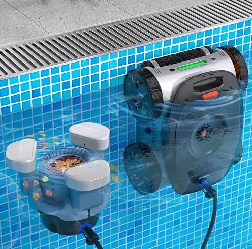 

Wireless and wired dual-purpose pool cleaner with battery 9000 mAh, cable 15M/30M/40m, robot