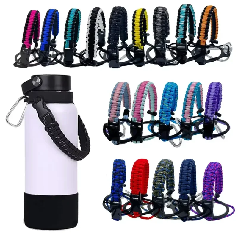 

New Water Bottle Accessories Paracord Rope Holder Wide Mouth Bottle Portable Rope Hand Strap Cup Carrier Color Cupful Rope