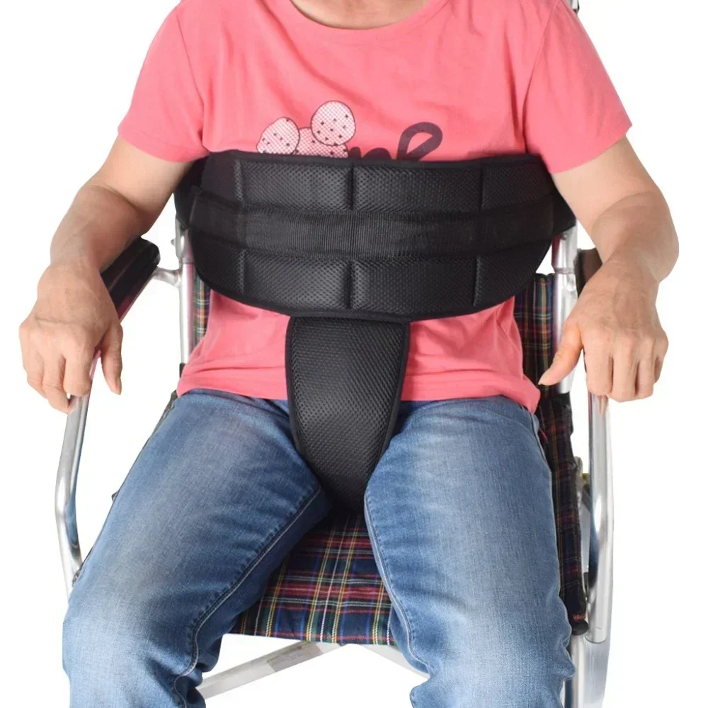 

New Wheelchair Protective Belts T-cushion Prevent Body Fall Wheelchair Safety Seat Patients Restraints Fixing Breathable Straps