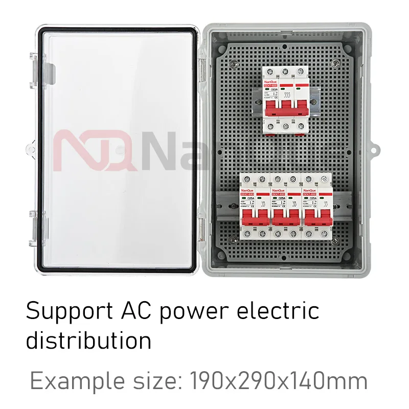 Distbution Box MCCB Box Electric Controller Box AC DC Power Device Box IP65 Waterproof 100/150/200/300/400mm Size Wall Mounting