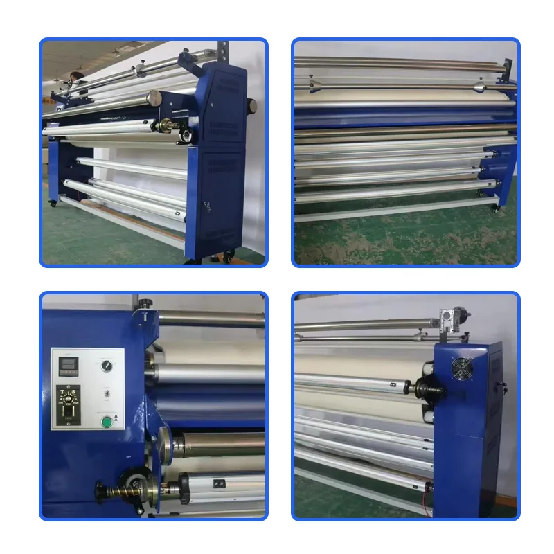 270drum-1.2m/1.6m/1.7m/1.8m Electric Heat Transfer Machine with 3sets of Feeding and Take up System