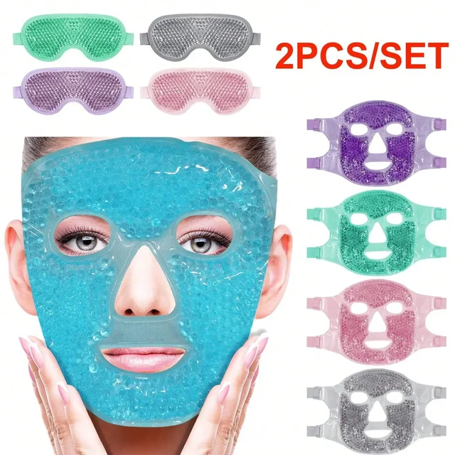 Żelowa chłodząca lodowa maska na oczy Maska na twarz Hot Cold Compress Pack Gel Beads Cold Face Eye Mask Ice Pack, Compress Sleeping FaceSPA