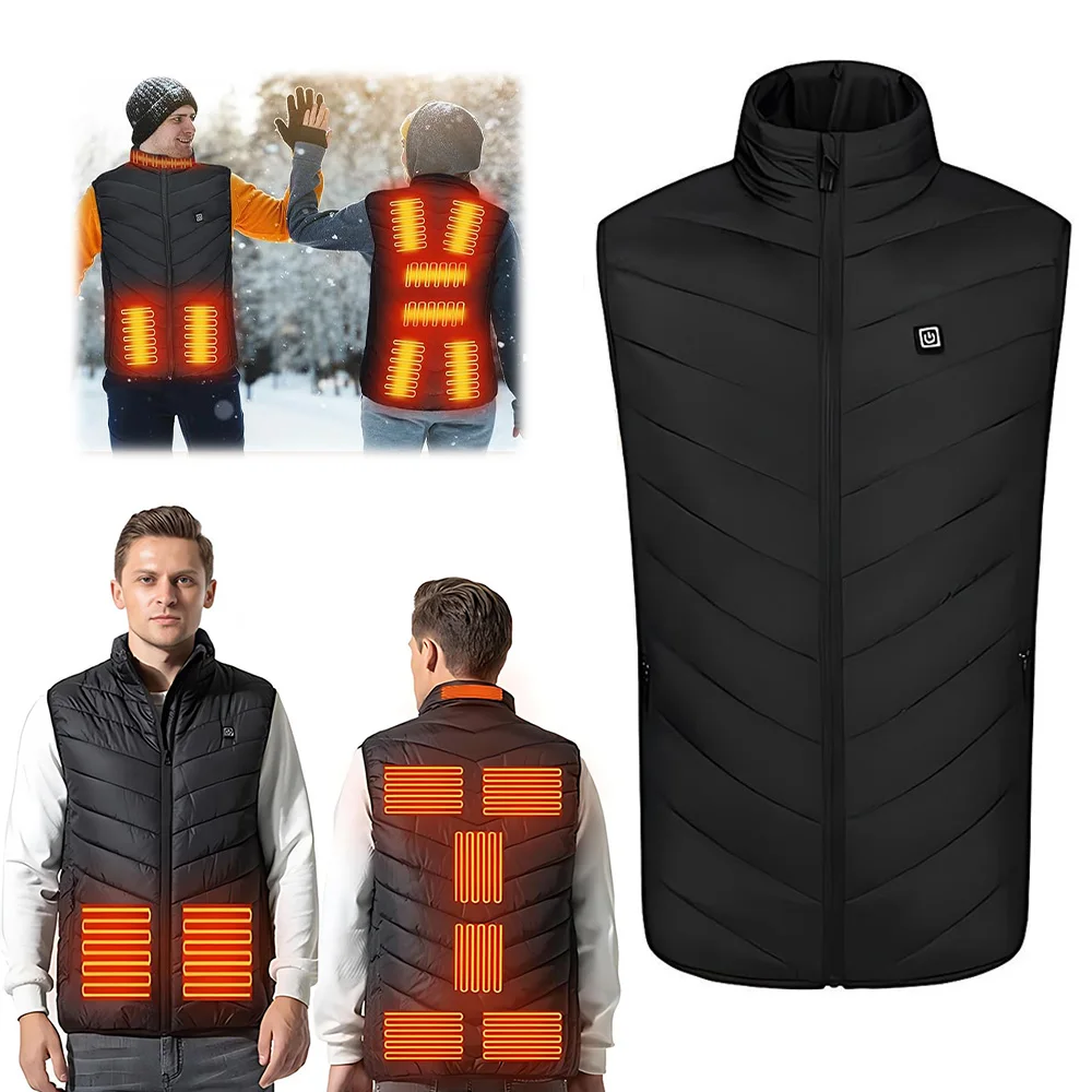 Unisex-Heizweste, warme Heizweste, leichte, waschbare Winterjacke zum Skifahren, Motorradfahren und Angeln, Größe XL.