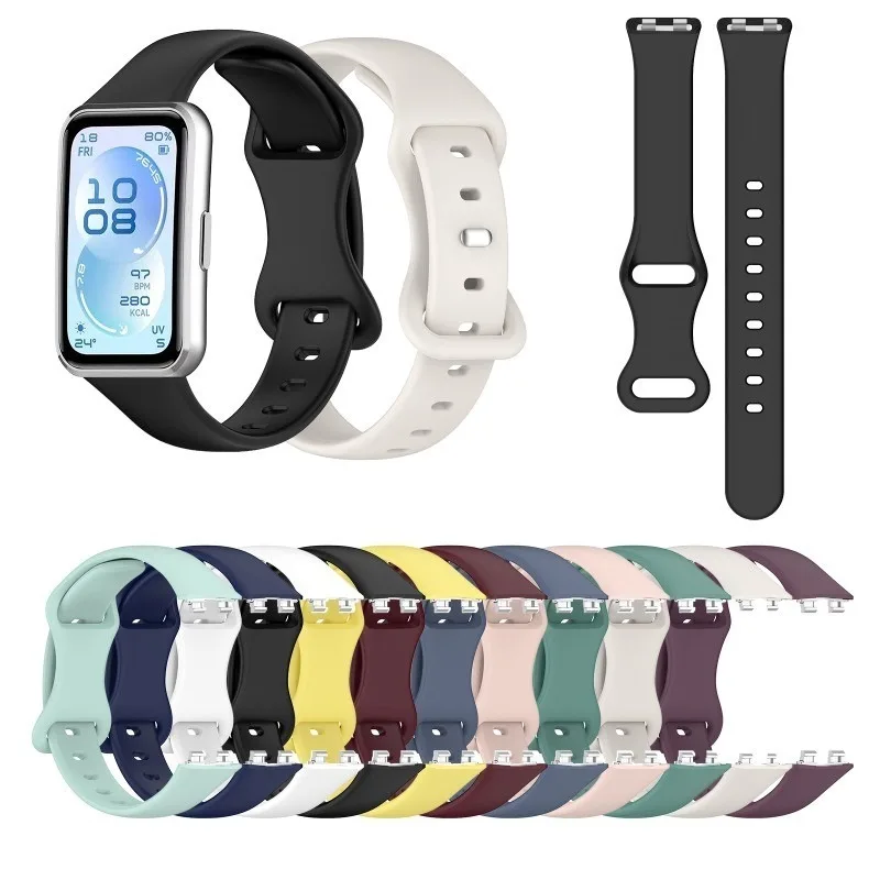 For Huawei Band 11 / Huawei Band11 Pro NFC Butterfly claspSoft Silicone Strap Wristband Sport Smart Watch Bracelet