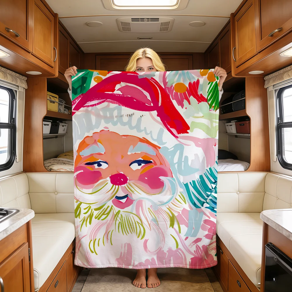 Fashion Art Preppy Tropical Christmas Soft Warm Plush Blanket For Dorm Sofa Living Room Pet Hogar Bedroom Gift Nap Home Flannel