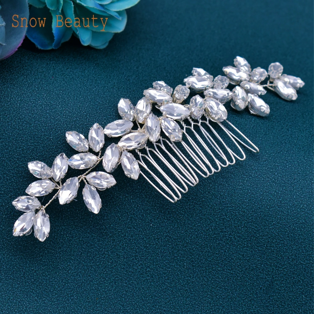 Cristal Bridal Hair Comb para Mulheres, Acessórios para Cabelo Do Casamento, Jóias Do Casamento, Presente, Cabeça Enfeites, Headpieces, Clipes De