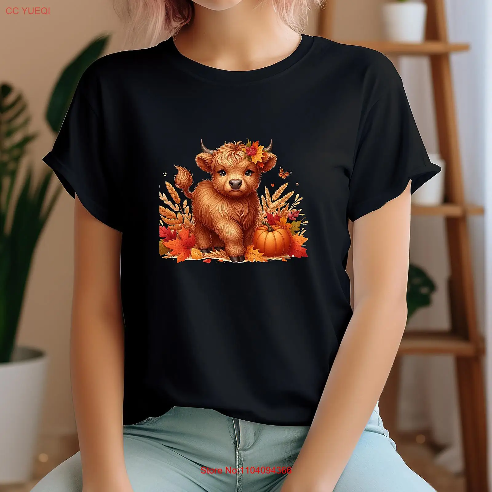 

Baby Highland Cow Christmas Winter Milk Farm Scottish Unisex Men Women T-Shirt